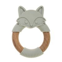 BOCIOLAND Gryzak drewniano-silikonowy Lisek szary