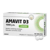 AMAVIT D3 JUNIOR 1000 j.m. 60 tabletek ulegających rozpadowi w jamie ustnej