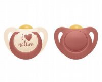 NUK FOR NATURE Smoczek uspokajający lateksowy 6-18 miesięcy 2 sztuki w pudełku terakota (734.083B)