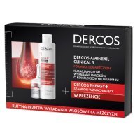 VICHY ZESTAW DERCOS AMINEXIL CLINICAL 5 dla mężczyzn 21 x 6 ml + DERCOS szampon wzmacniający 200 ml