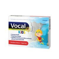 VOCAL KIDS Pastylki do ssania miękkie o smaku truskawkowym 24 sztuki