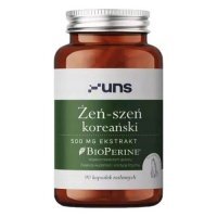 UNS Żeń-szeń koreański 500 mg + BioPerine, 90 kaps.