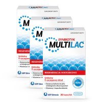 3 x MULTILAC SYNBIOTYK 20 kapsułek, odbudowa flory bakteryjnej