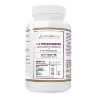 ALTOPHARMA Wzmocnienie Ashwagandha + Witamina C + Cynk + Witamina B6, 120 tabl.