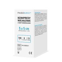 PASOMED Kompresy niejałowe 13-nitkowe 8-warstwowe 5cm x 5cm, 100 sztuk