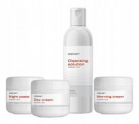 ODEXIM Zestaw kosmetyków na nużycę - płyn oczyszczający +  krem na rano + krem na noc + pasta na noc