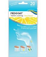 MEDCOAT Otoczka do tabletek ułatwiająca połykanie tabletek, kapsułek o smaku cytrusowym 20 sztuk