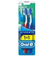 ORAL-B 3D WHITE FRESH Szczoteczka do zębów średnia 2 sztuki