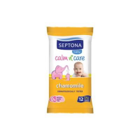 SEPTONA Chusteczki nawilżane dla dzieci z rumiankiem BABY CALM n'CARE WIPES 12 sztuk