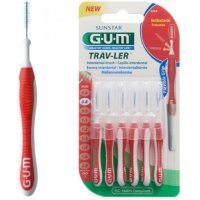 SUNSTAR GUM Trav-Ler Szczoteczka do przestrzeni międzyzębowych 0,8 mm 6 sztuk (czerwone 1314)