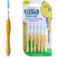 SUNSTAR GUM Trav-Ler Szczoteczka do przestrzeni międzyzębowych 1,3 mm 6 sztuk (żółte 1514)