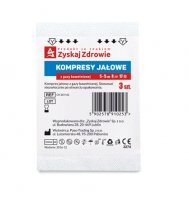 KOMPRESY GAZOWE JAŁOWE 17-nitkowe  8-warstwowe 5 cm x 5 cm 3 sztuki ZYSKAJ ZDROWIE