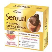 JOANNA SENSUAL Plastry żelowe do depilacji twarzy, 12 szt.