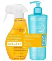 BIODERMA PHOTODERM SPF30 spray ochronny dla rodziny 400ml + APRES-SOLEIL emulsja po opalaniu 500 ml