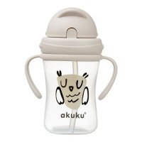 AKUKU Bidon z chowaną słomką SOWA 300ml (A0204)
