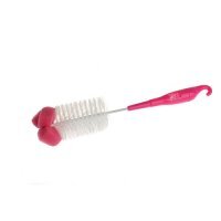 AKUKU Szczotka do butelek i smoczków z gąbką RÓŻOWA (A0575)