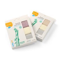 BABYONO Natural Bamboo Ręczniki bambusowe róż-żółty-szary, 3szt.