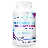 ALLNUTRITION Magnesium + Ashwagandha + B6 (P-5-P) - magnez, żeń szeń 100 kapsułek