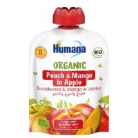 HUMANA 100% Organic Mus Brzoskwinia i mango w jabłku po 8. miesiącu 90 g