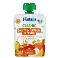 HUMANA 100% Organic Mus Dynia z marchewką w owocach po 8. miesiącu 90 g