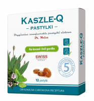 KASZLE-Q Pastylki na kaszel i ból gardła 12 pastylki do ssania