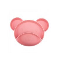 CANPOL BABIES Silikonowy trójdzielny talerzyk z przyssawką MIŚ 51/401 różowy