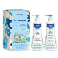 MUSTELA SOFT BABY CARE Delikatna pielęgnacja żel do mycia 500 ml + mleczko do ciała 500 ml