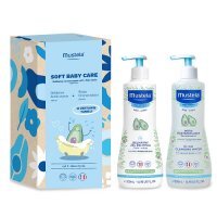 MUSTELA SOFT BABY CARE Delikatne oczyszczczanie żel do mycia 500 ml + woda oczyszczająca 500 ml
