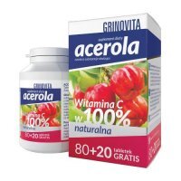 Grinovita Acerola, 100 tabletek do ssania