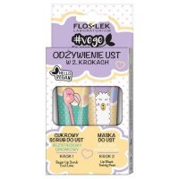 FLOSLEK VEGE LIP CARE ZESTAW Odżywienie ust Cukrowy scrub limonkowy 14 g + maska do ust 14 g