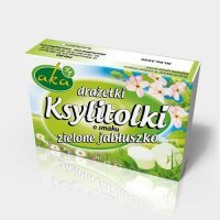 KSYLITOLKI drażetki pudrowe zielone jabłuszko bez cukru  40 g AKA