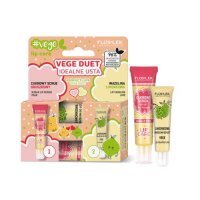FLOSLEK Vege Lip Care Duet Idealne usta Cukrowy scrub gruszkowy, 15 g + wazelina limonkowa, 10 g