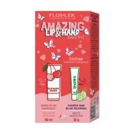 FLOSLEK LIP & HAND CARE zestaw AMAZING Nawilżenie i Pielęgnacja sorbet do rąk, 50 ml + wazelina, 10 g