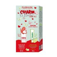 FLOSLEK LIP & HAND CARE zestaw CHARM Ukojenie i Pielęgnacja maska do rąk, 50 ml + wazelina, 10 g