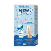 FLOSLEK LIP & HAND CARE zestaw WOW Odżywienie i Pielęgnacja maska do rąk, 50 ml + wazelina, 10 g