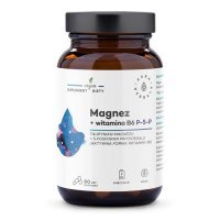 AURA HERBALS Magnez + Witamina B6 (P-5-P) 60 kapsułek