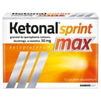 KETONAL SPRINT MAX 50 mg granulat do przygotowania roztworu doustnego 12 saszetek
