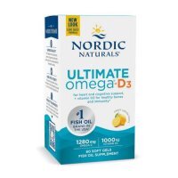 Nordic Naturals Ultimate Omega z witaminą D3 1280 mg smak cytrynowy, 120 kaps.