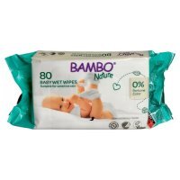 BAMBO Nature Chusteczki nawilżane bezzapachowe 15x20cm, 80szt.