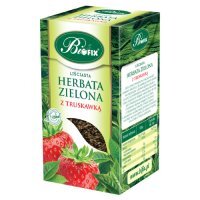 BiFix Herbata zielona liściasta z truskawką, 100g