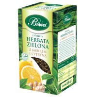 BiFix Herbata zielona liściasta z imbirem i cytryną, 100g