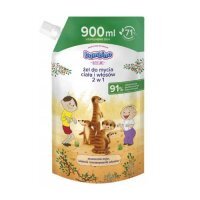 Bambino Dzieciaki Żel do mycia ciała i włosów 2w1 (Surykatki) zapas, 900ml