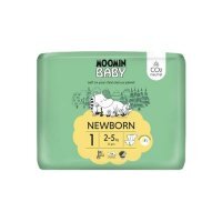 MOOMIN BABY Newborn Pieluszki ekologiczne 1 (2-5kg), 25szt.