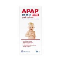 APAP Dla dzieci Forte smak malinowy Zawiesina doustna, 85 ml