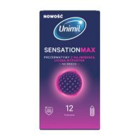 UNIMIL SENSATION MAX Prezerwatywy lateksowe z wypustkami, 12szt.