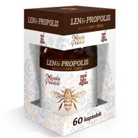 Miody Polskie Len mielony z propolisem, 60 kapsułek