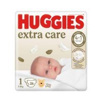 HUGGIES Extra Care 1 Pieluchy 2-5 kg, 26 sztuk