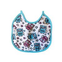 AKUKU Śliniak wiązany mały Sowy - Niebieski A1640