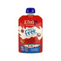 Ella's Kitchen BIO Bezmleczny pudding ryżowy z bananem i truskawkami, 80g