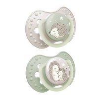 LOVI Smoczek silikonowy dynamiczny 6 - 18m+ Night&Day Hedgehog, 2 szt. 22/930